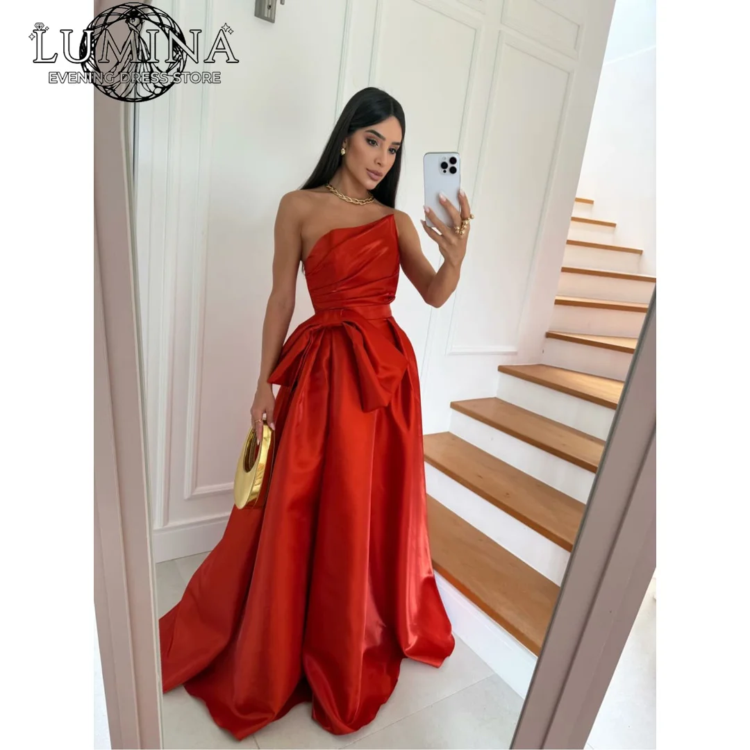 

Lumina Line A Evening Dresses Woman Elegant Party Dresses for Women Luxury Evening Dresses 2026 Tube Top Custom Made Bow Tie