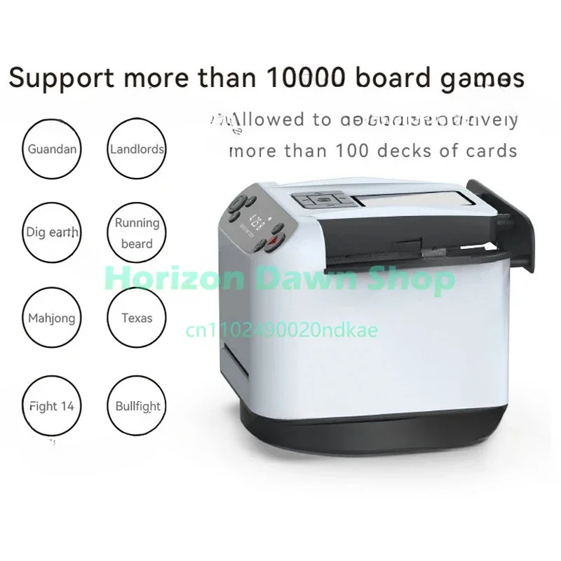 Automatic Cards Dealer, Rechargeable Cards Shuffler Shuffling Dealing Playing Cards Distribution Machine with 4 Bid Buttons