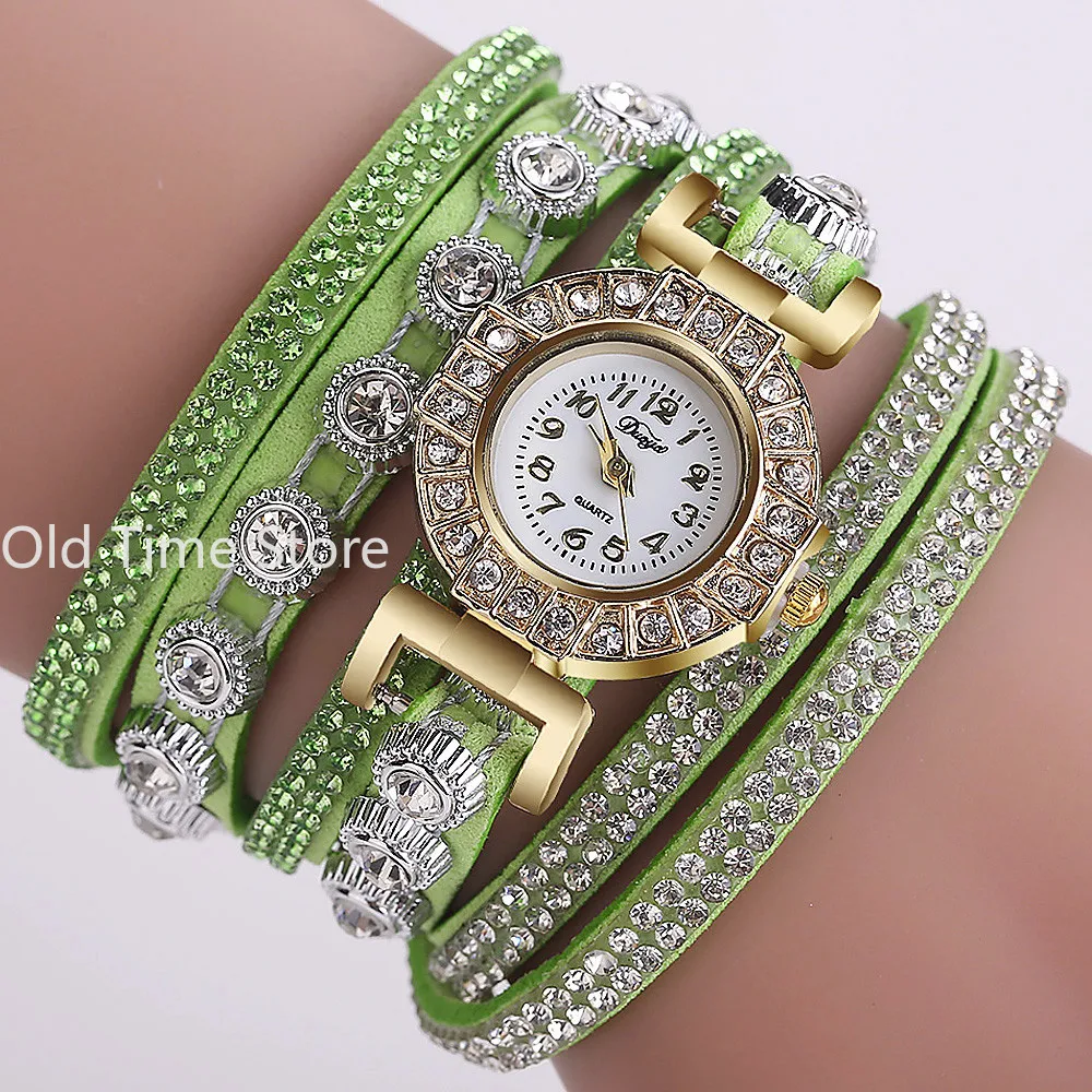 Women Watch Fashion Leather With Diamond Bracelets for Women Clock Ladies Watches Casual Fashion Noble Elegant Relogio Feminino