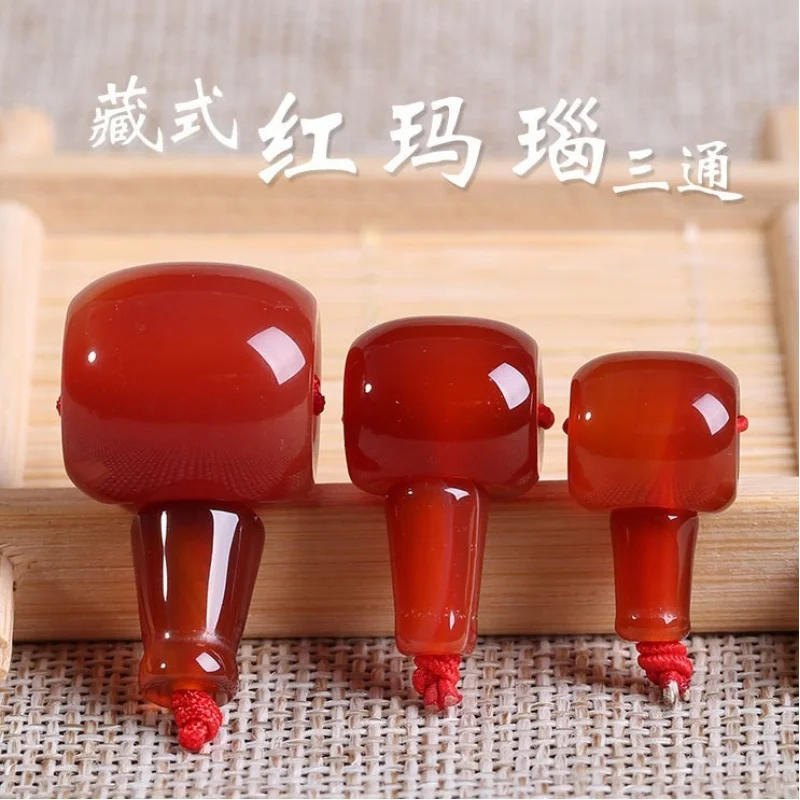 Qianhe 5A Grade Red - , Agate Head, Buddha Bead Three-Way Accessories, DIY Jewelry Acc