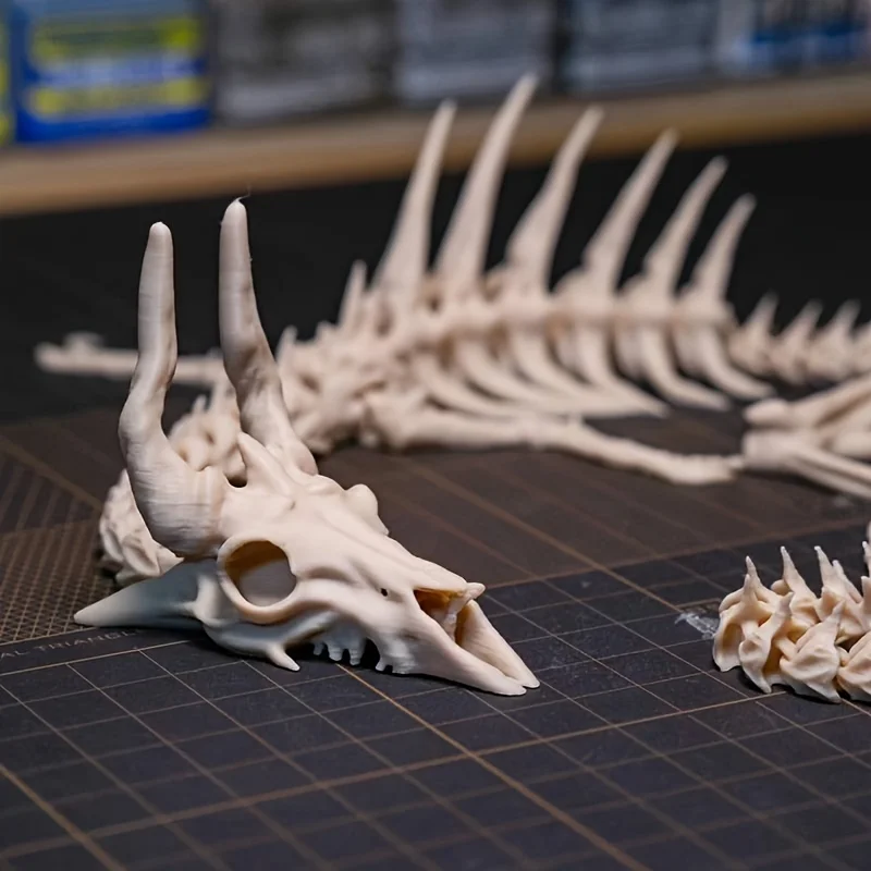 

1pc Dragon-Shaped Fishbone Decoration Flexible Spine Movable Joints Dragon Model Fish Tank Dragon Bone Fossil Ornament