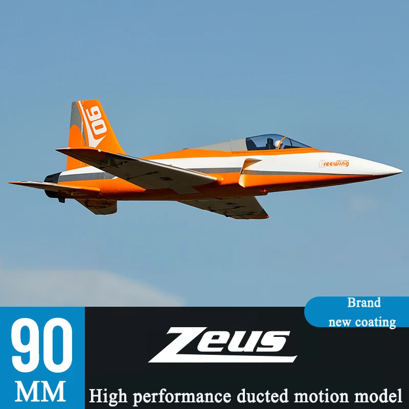 Freewing Jet 90mm Zeus Brand New Orange Paint 6s Or 8s Pnp-Rtf Motion Model Aircraft Epo&Bs Engineering Plastic Aircraft