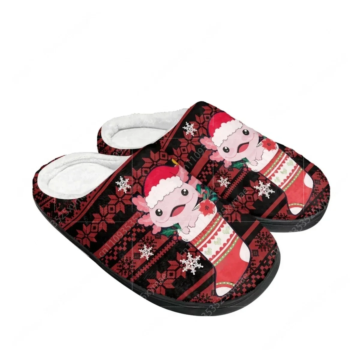 Christmas Ambystoma Mexicanum Axolotl Corgi Cat Home Cotton Slippers Mens Womens Teenager Plush Bedroom Keep Warm Custom Slipper