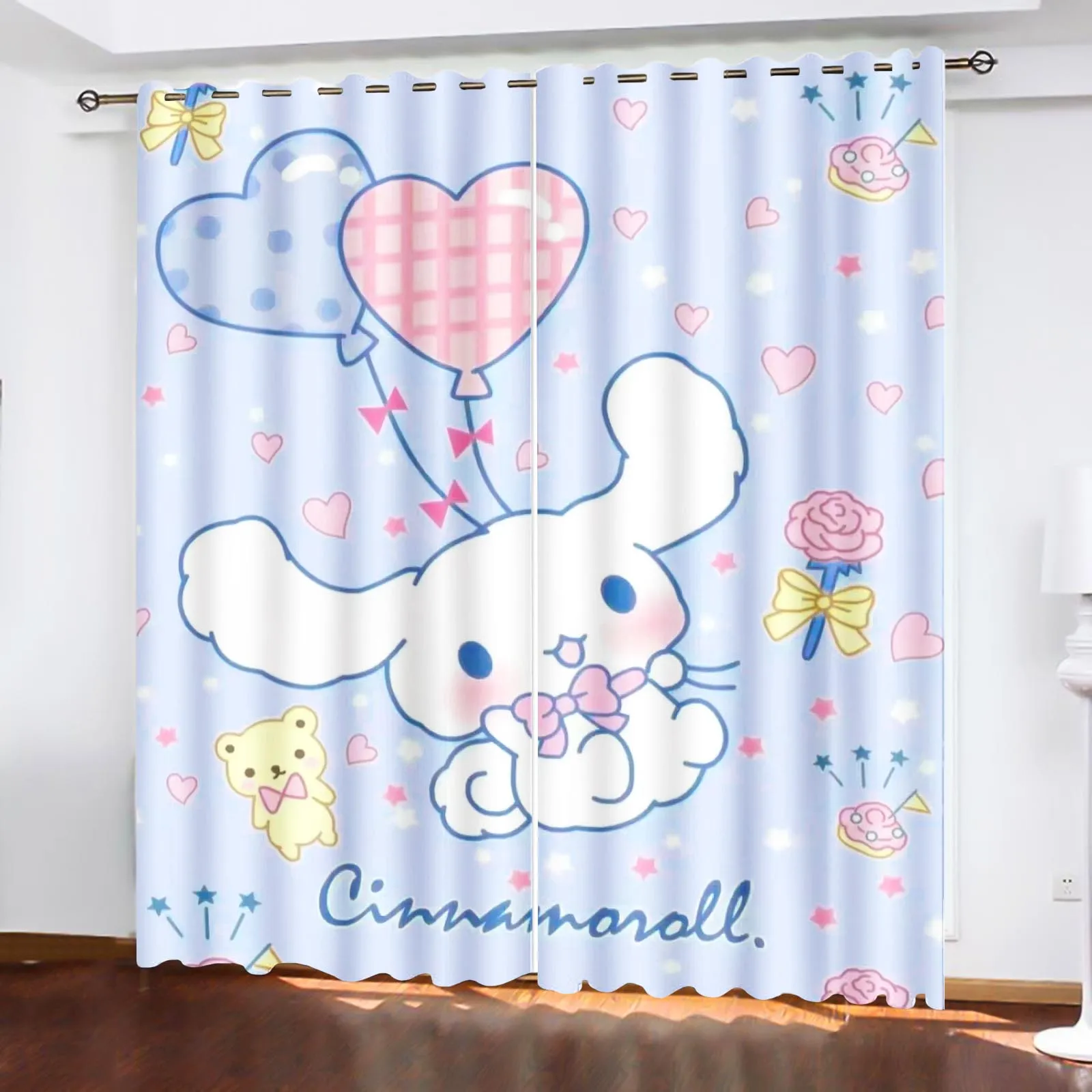 Cinnamon Dog Curtain Home Decor 1pc Bedroom Curtains For Living Room  Balcony Screen Dustproof Cartoon Cute Perforated