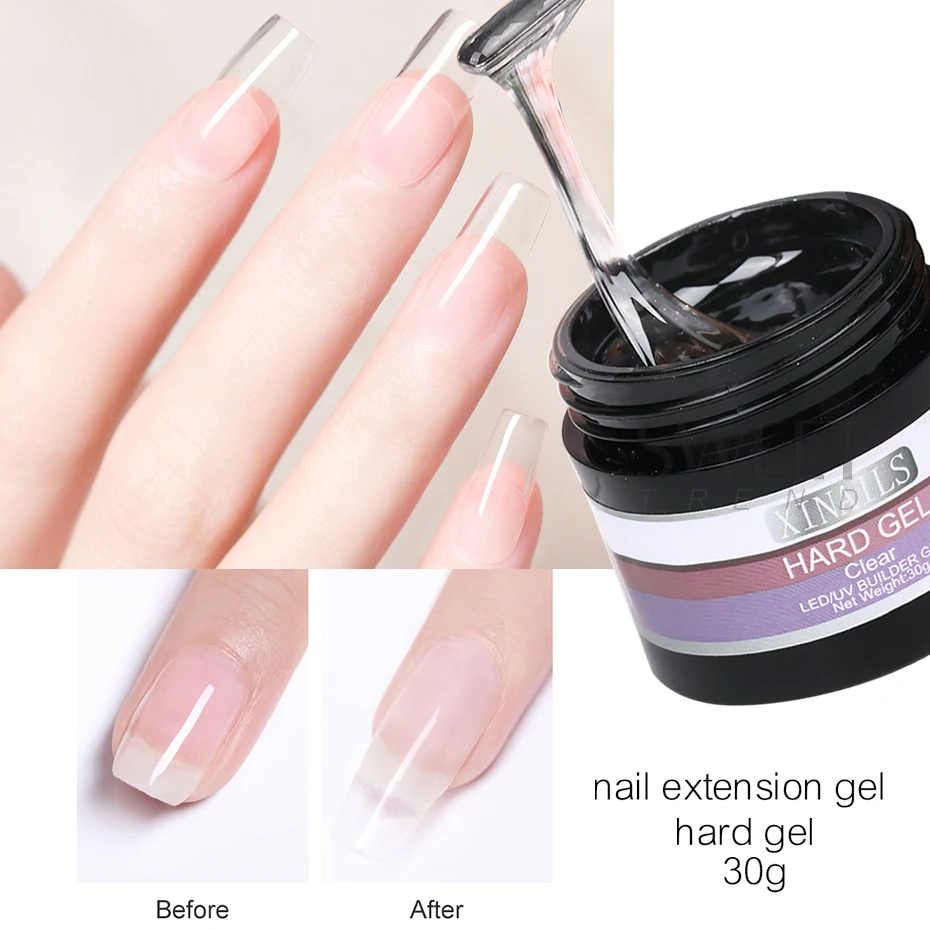 30g renforcer la colle à ongles Gel UV doigt constructeur outils tremper modèle Gel dur épais sans essuyer couche de finition manucure Construction prolonger