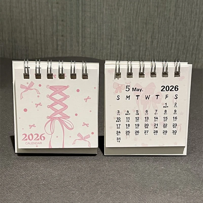 2026 Mini Desk Calendars Cute Butterfly Horse Design Paper Monthly Planner Daily Office & Personal Planning Cute Desk Decor