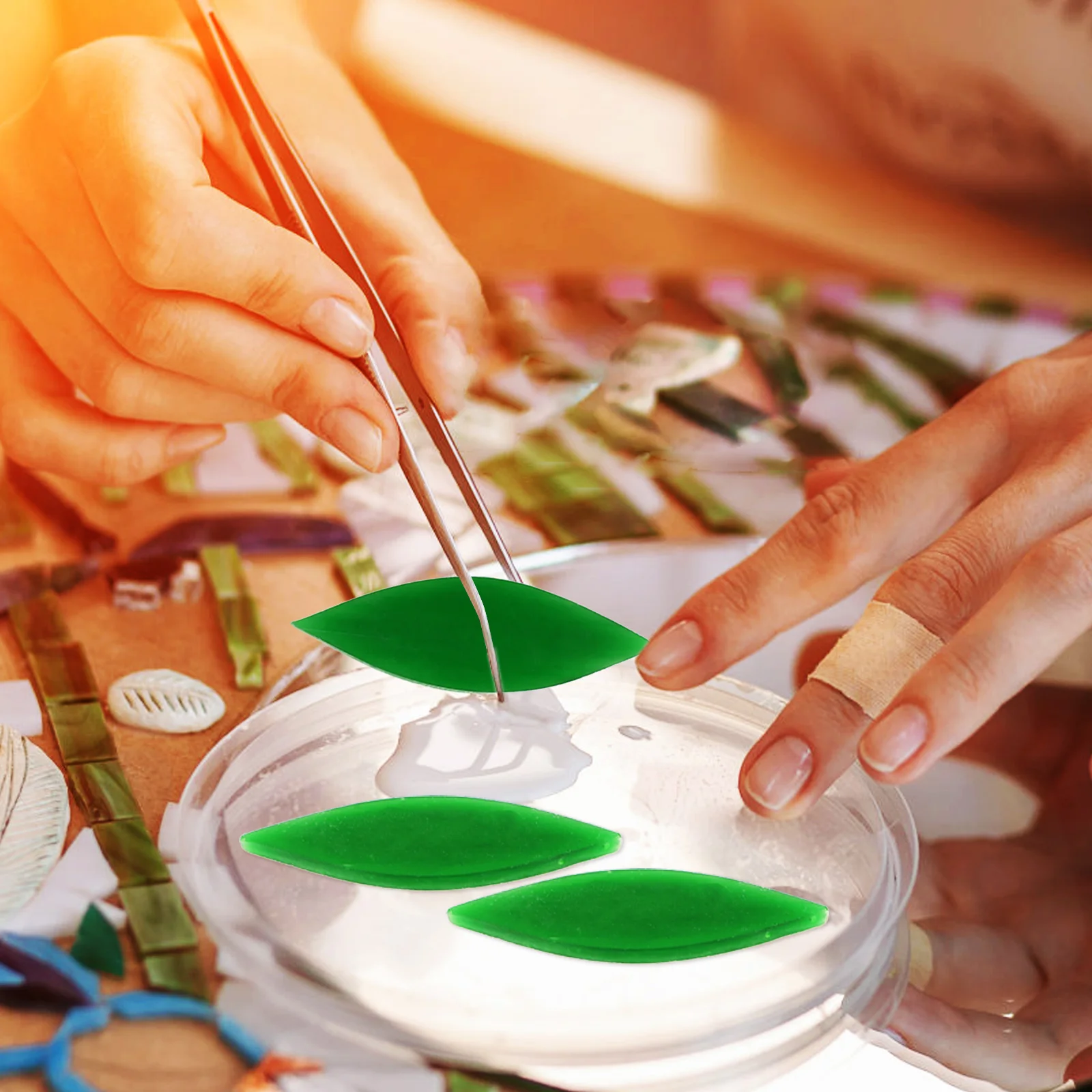 

1 Bag Delicate Glass Mosaic Craft Stained Colorful Decorative Flowerpot Tiles Crafts Bulk Mixed Stones Glasspcs Diy Supplies For