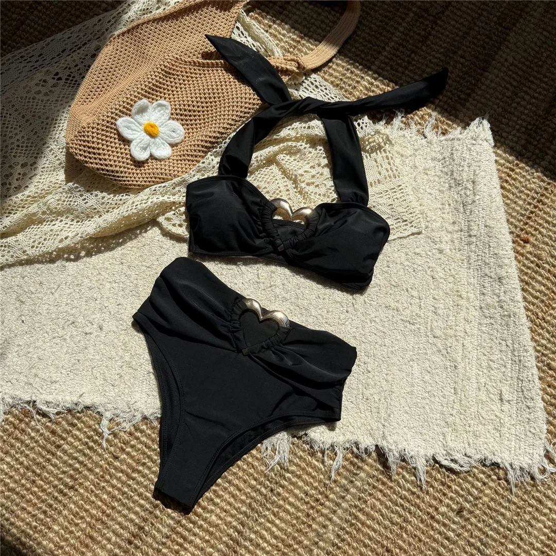 Halter Scrunch Butt High Waist Bikini Damen-Badeanzug Zweiteiliges Bikini-Set Damen-Bademode Gepolsterter Badeanzug Bather Swim V7171 – Detail 11