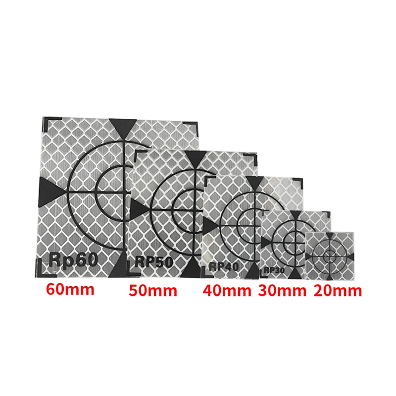 100 sztuk Rozmiar 60x60mm 20 30 40 50 mm Arkusz odblaskowy do tachimetru Survey Geography Biały arkusz trójkątny Naklejka odblaskowa