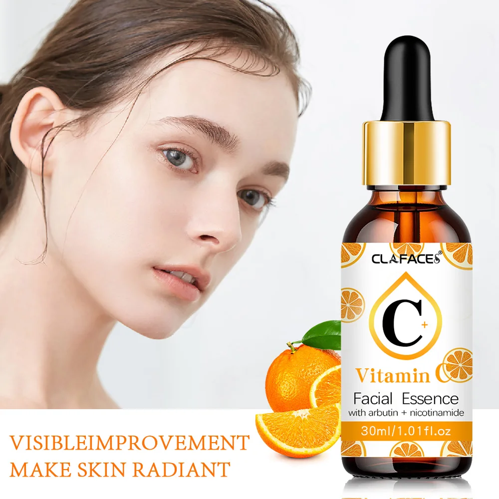 L'essence de vitamine C élimine les taches foncées, blanchit, hydrate, résiste au vieillissement, les rides et raffermit les cosmétiques de soins de la peau 30 ml