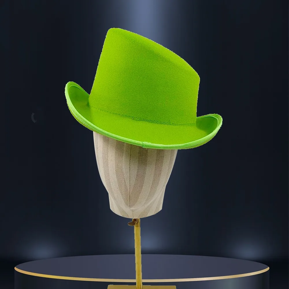 Fashion Angled Edge Fedora Hat Bucket Hat British Style Magic Hat Slanted Top Multicolor Magician Hat Men