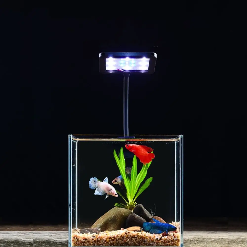 

External Switch 360° Rotatable Aquarium LED Light Adjustable Waterproof Water Plant Lamp USB Fish Tank Clip Lamp Aquarium Plants