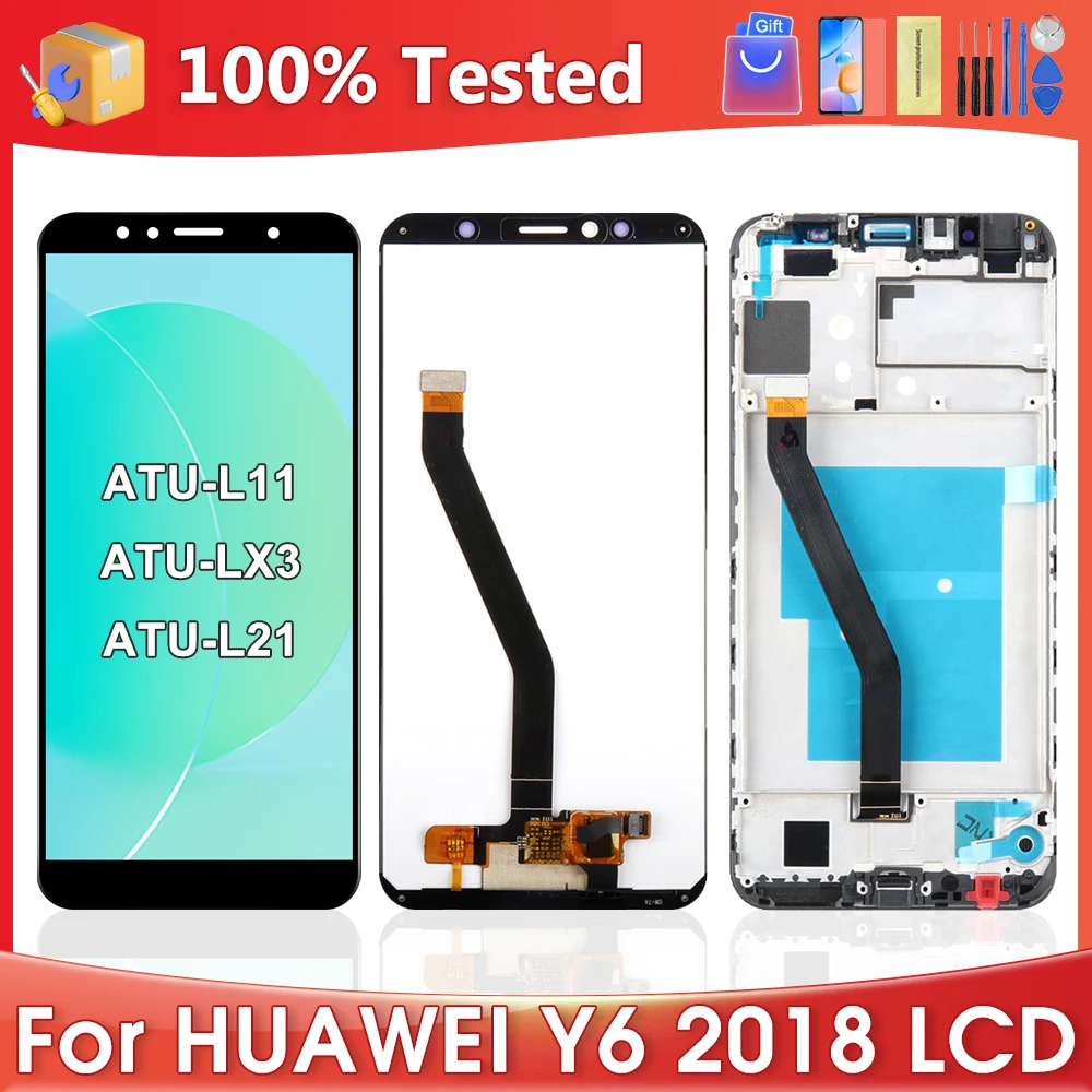 5.7''For HUAWEI Y6 2018 For Y6 Prime 2018 ATU-L11 LX3 L21 L22 LCD Display Touch Screen Digitizer Assembly Replacement