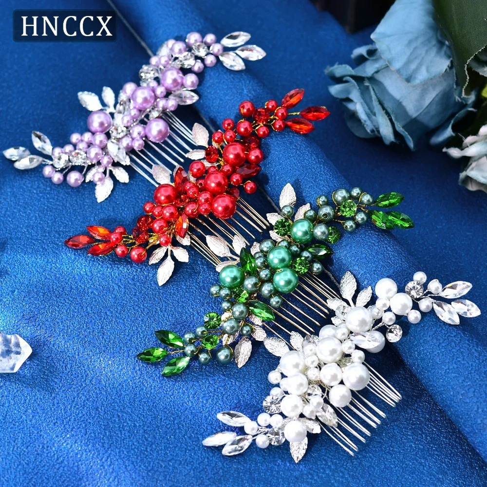 

HNCCX Pearl Hair Comb Bridal Headdress Handmade Wedding Hair Accessories Bridesmaid Headpiece Banquet Party Headwear CP596