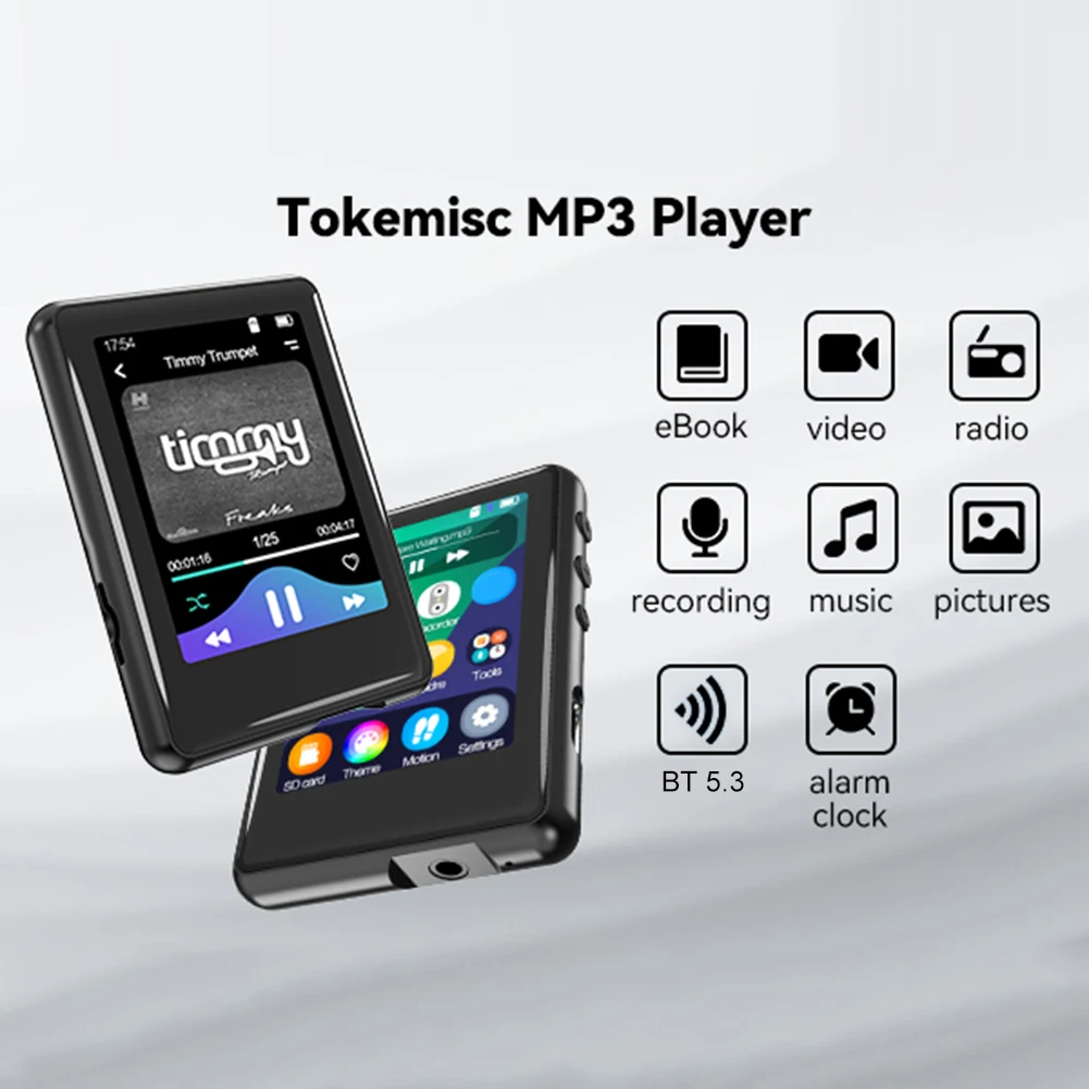 MP3 Player Bluetooth 5.0 Music Stereo Speaker Portable Full Touch Acreen Music Player with Speaker FM Radio E-Book for Walkman