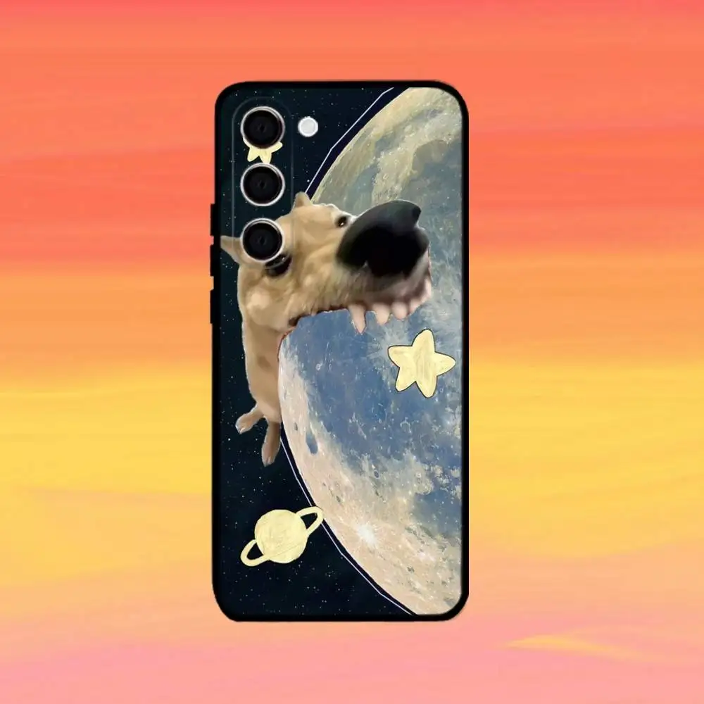 Śmieszne etui na telefon z psem Shiba Inu dla Samsung Galaxy A73, A72, A71, A70, A53, A52, A51 i innych modeli, miękka czarna obudowa.