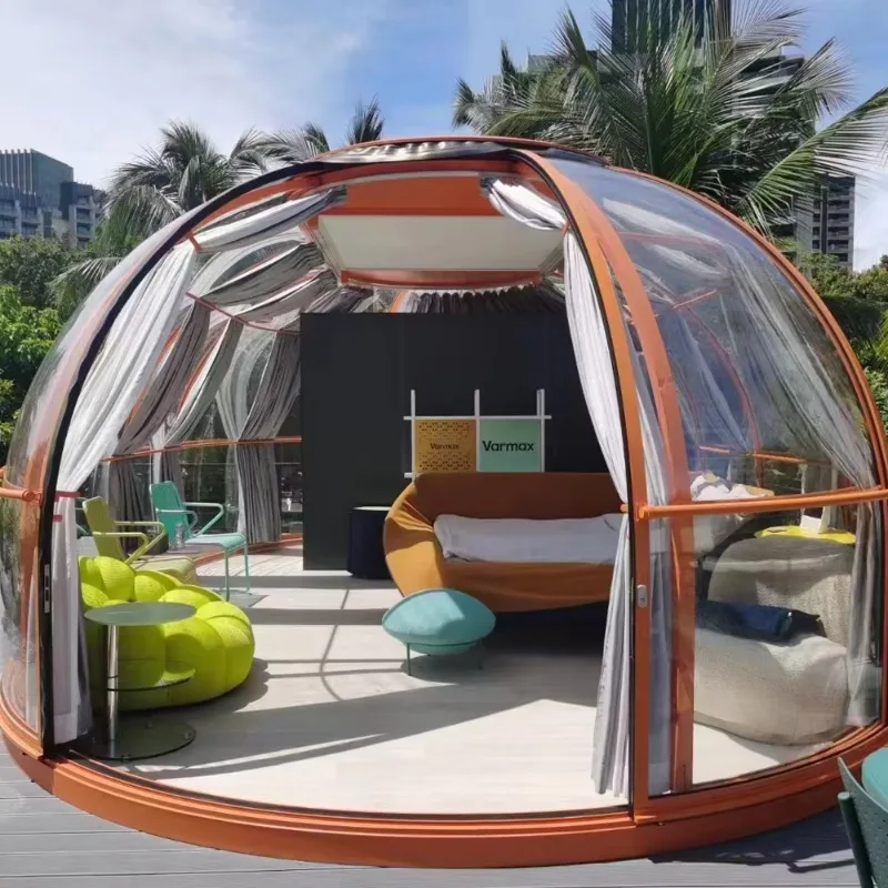 Transparent Luxury Outdoor Bubble Room Elongated Elliptical Shape Star Room Out Door Sunrooms
