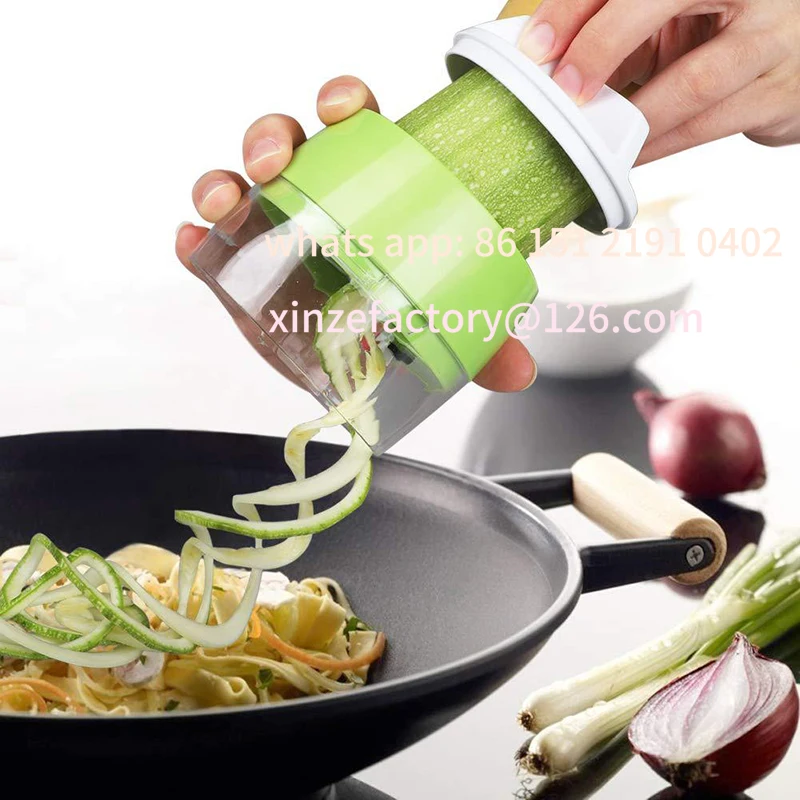 Customizable Spiral Vegetable Cutter Adjustable Vegetable Grater Portable Cucumber Potato Spiral Shredder Vegetable Slicer Kitch