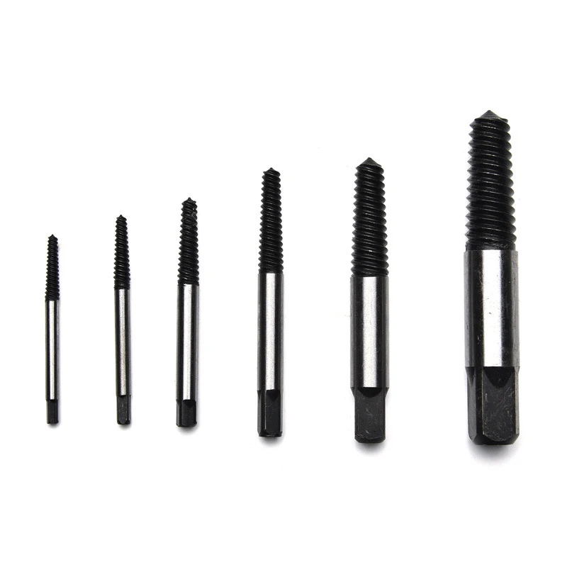 Set of 12pcs Broken Screw Tapping Extractor Bolt Remover No. 1-6 Extractors Plus 6 Drilling Bits Screw Thread Tap & Die Set
