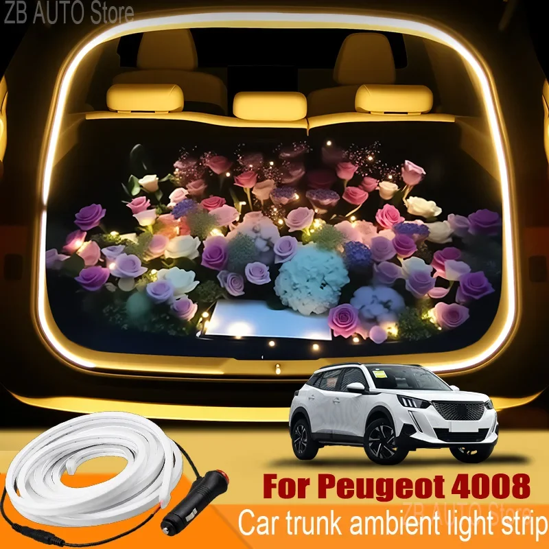 

For peugeot 4008 Automobile trunk ambient light automatic sensing car interior lighting with accessories