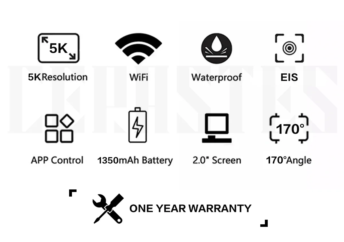 كاميرا الحركة 5K 4K 60FPS EIS عدسة قابلة للتبديل 48 ميجابكسل تكبير كاميرا مثبت إلكتروني كاميرا عمل WiFi لمدونة الفيديو