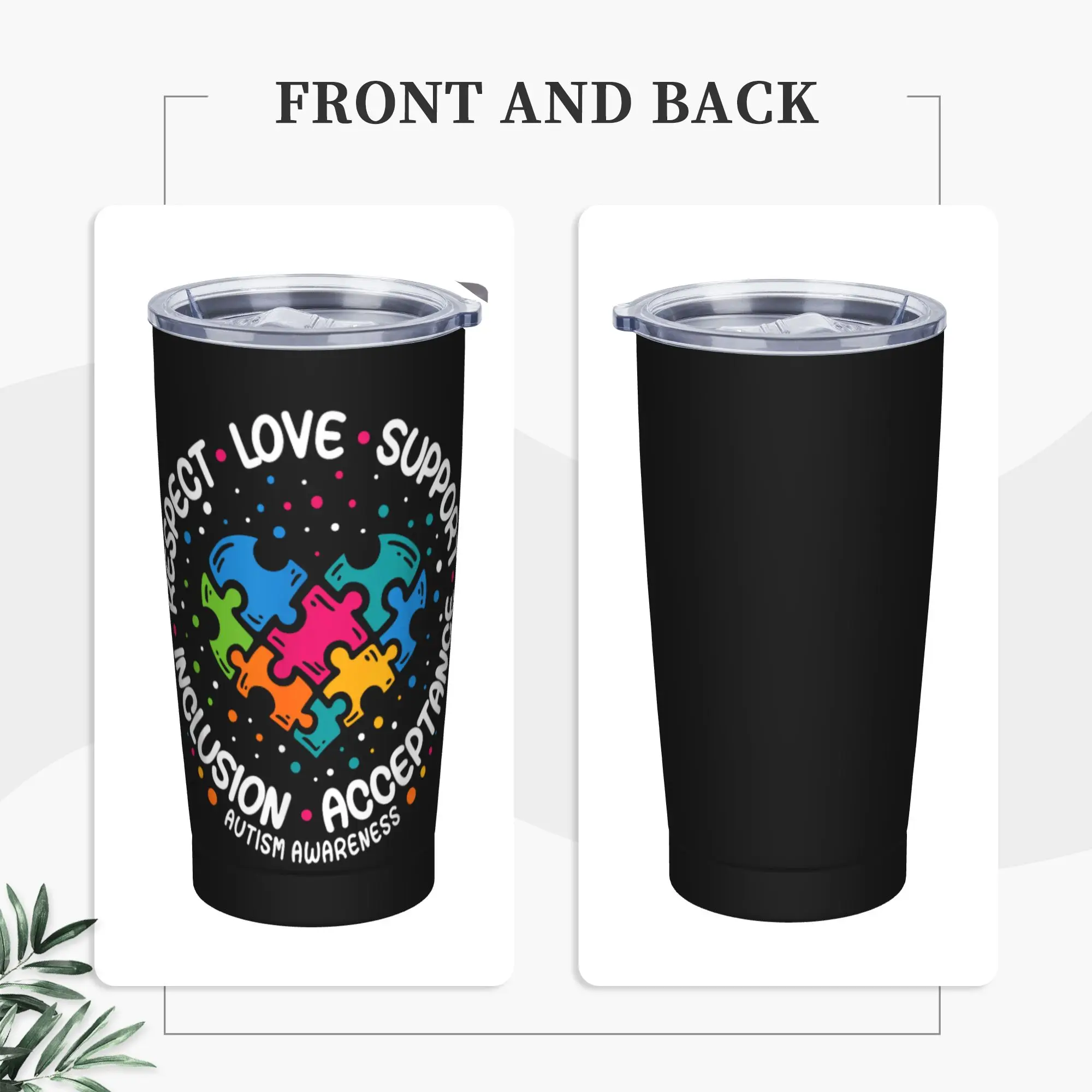 Stainless Steel Tumbler Autism Awareness Respect Autism Thermal Cups Heat Preservation Hot Drinks Mugs Cup Travel Water Bottle