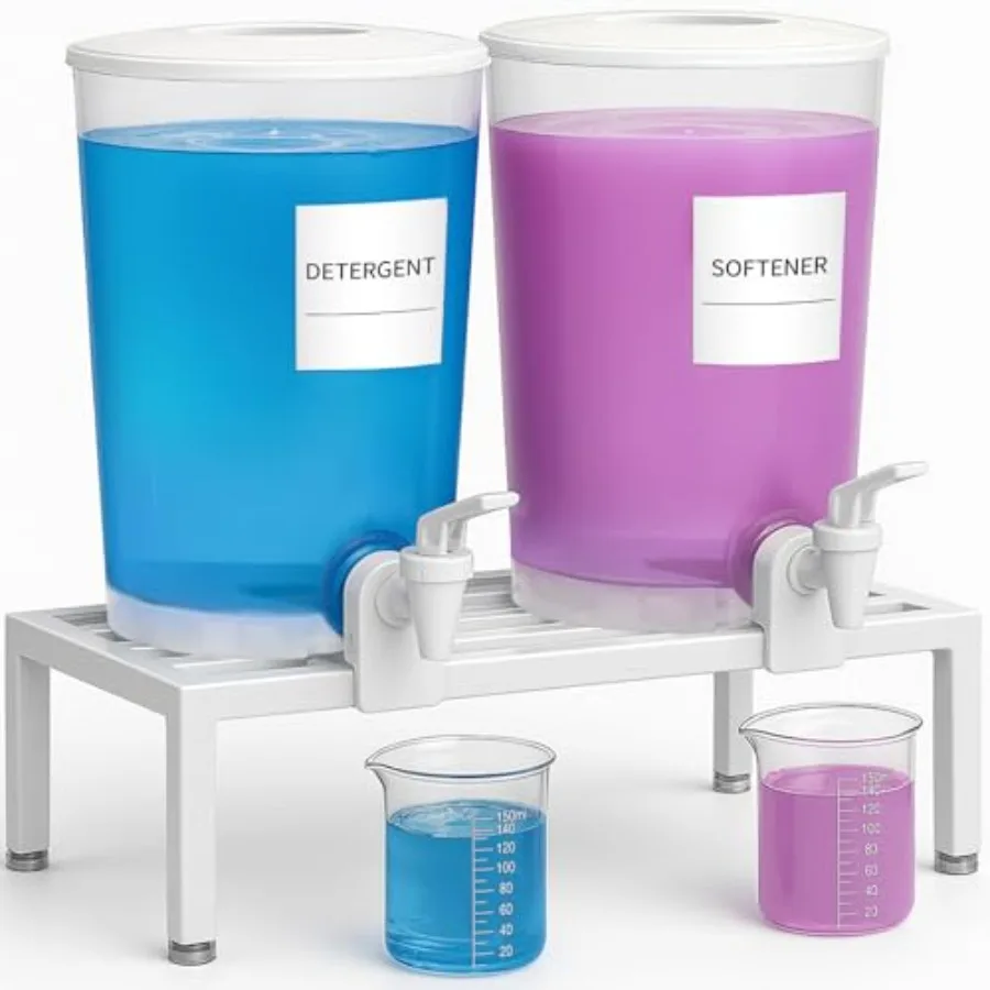 

Набор из 2-х дозаторов для жидкого стирального порошка, 120 жидких унций/3,5 л, с герметичным краном, пластиковые контейнеры для прачечной.