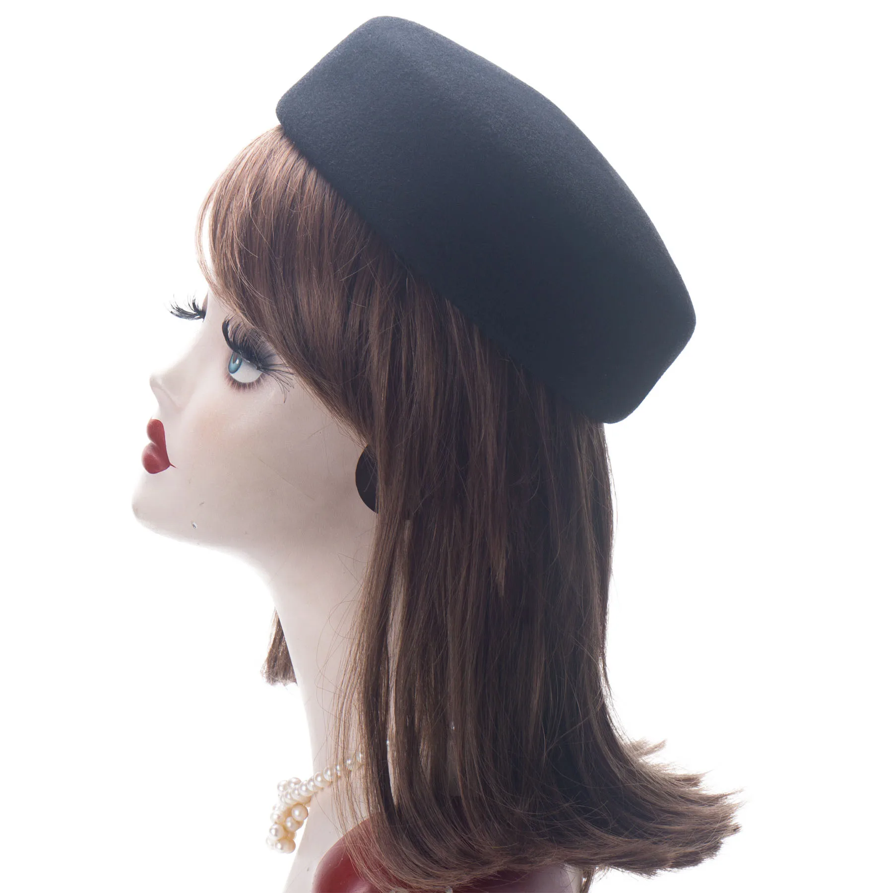 Lawliet koło kobiety chluba wełniane kapelusze filcowe Pillbox kapelusze Fascinator dla kobiet Millinery dostaw kapelusz baza koktajlowe nakrycia głowy — zdjęcie 3