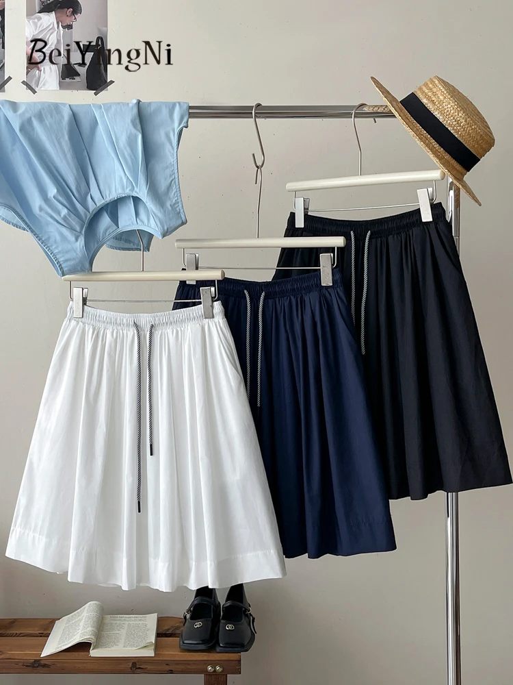 

Beiyingni Japanese Korean Style Women Knee-length Skirts Leisure High Street Summer A-line Short Skirt Female Y2K Sports Skirts