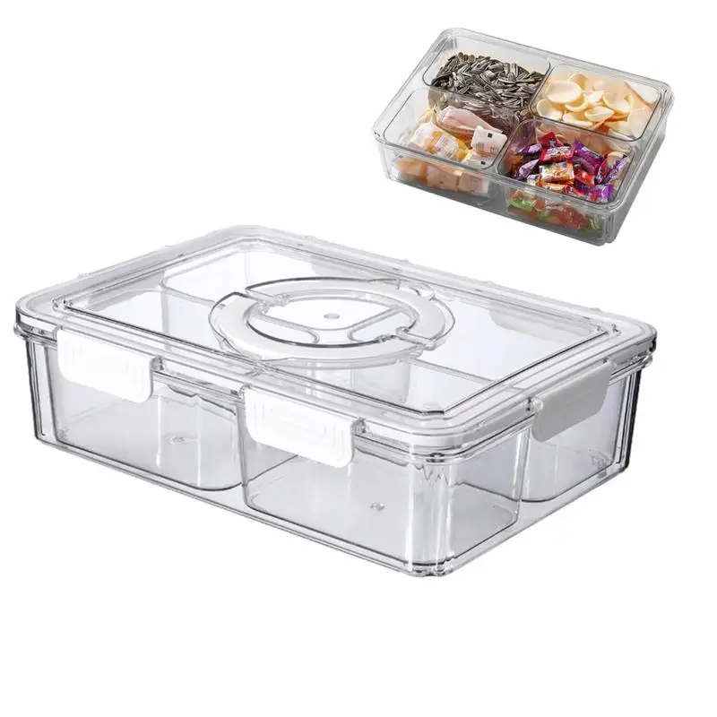 

Divided Snack Tray Appetizer Serving Platter 4 Compartments Food Containers Candy holder partyware supplies Pastry Nuts Dish