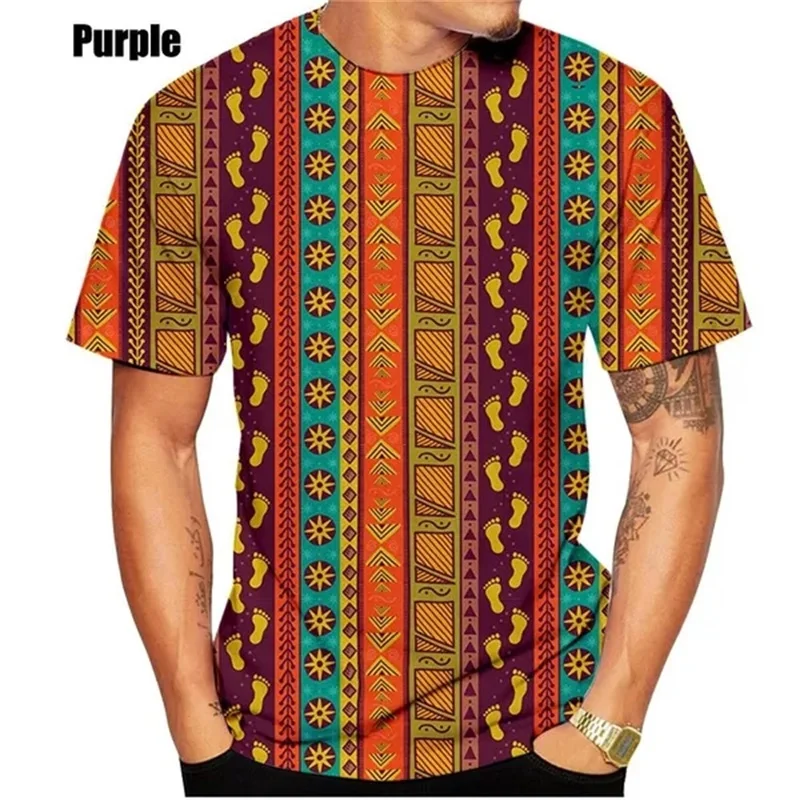 3D Print African Dashiki Ethnic Style Graphic T Shirts For Men Women Short Sleeve Round Neck Tee Tops Men\'s Oversized Tshirt