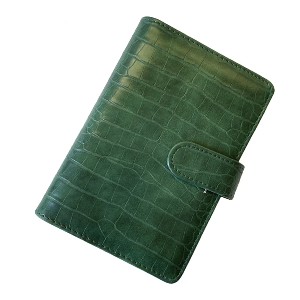 A6 Loose Leaf Notebook Cover Crocodile Texture Binder Protective Cover Portable Budget Journal Notepad
