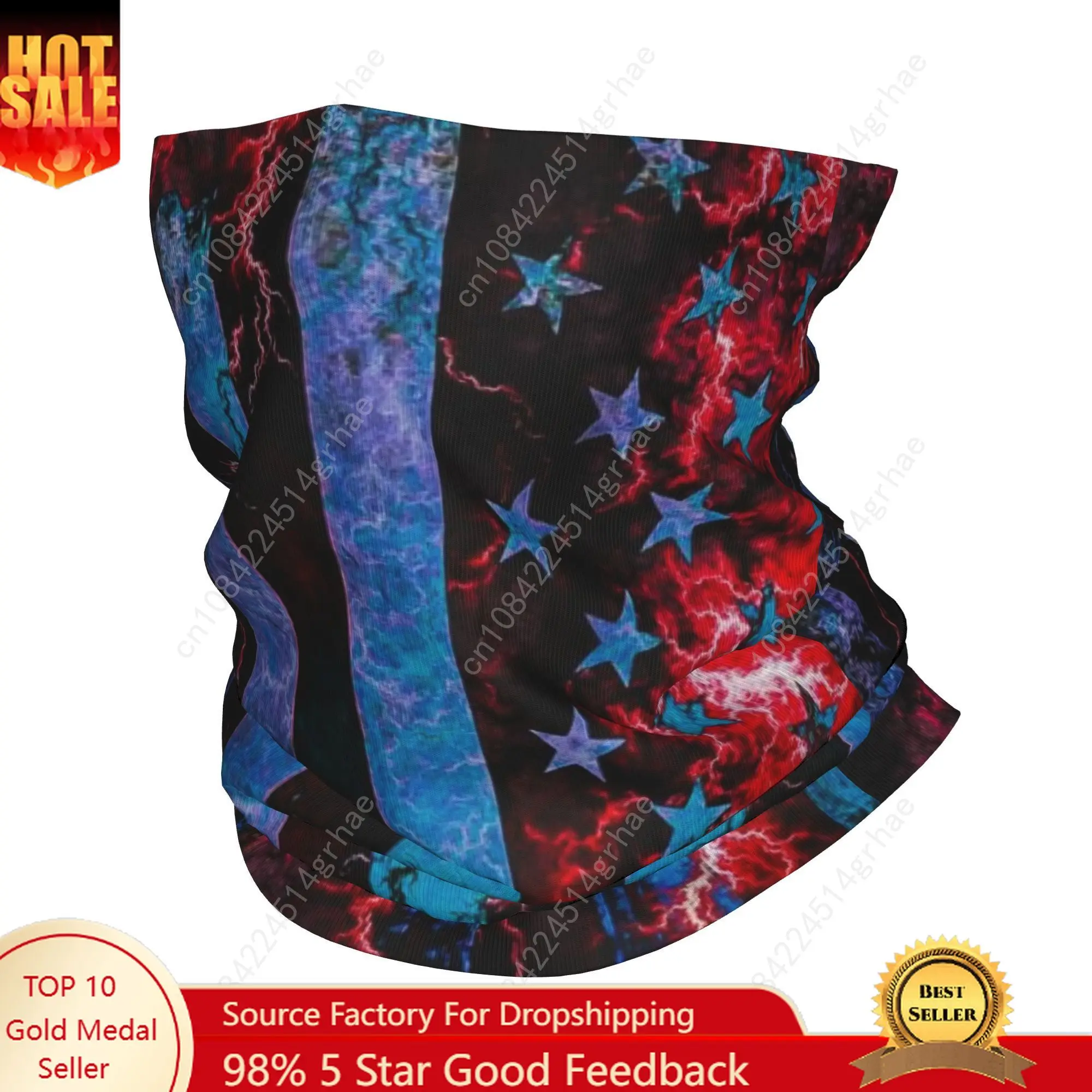

Custom USA America Flag Bandana Neck Gaiter UV Protection Face Scarf Cover Men Women Headband Tube Balaclava
