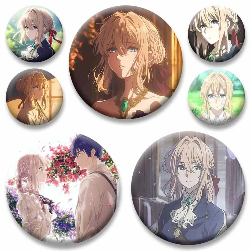 Romance Anime V-Violet Evergarden Lapel Pins Cartoon Character Badge Jewelry Brooch Clothes Backpack Ornaments Gift for Friends