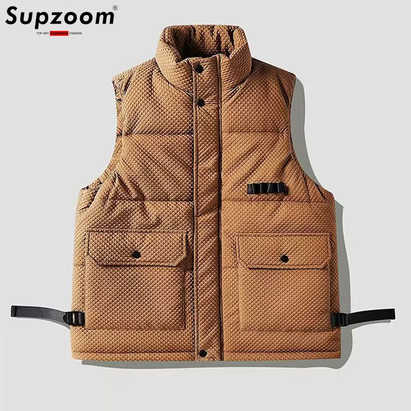 

Supzoom 2025, модное новое поступление, стильная рабочая одежда с воротником-стойкой, осень и зима для мужчин и женщин, теплый утолщенный хлопковый жилет