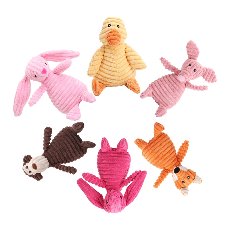 Cute animal shape plush dog toys Bite resistant teeth interactive pet supplies