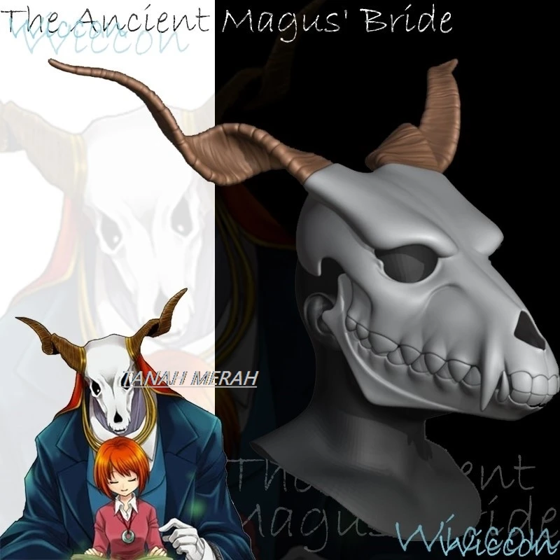 Anime Elias Ainsworth The Ancient Magus Bride Cosplay Skull Helmet Props Cos Art Whirlwind Cosplay Accessories Halloween Props