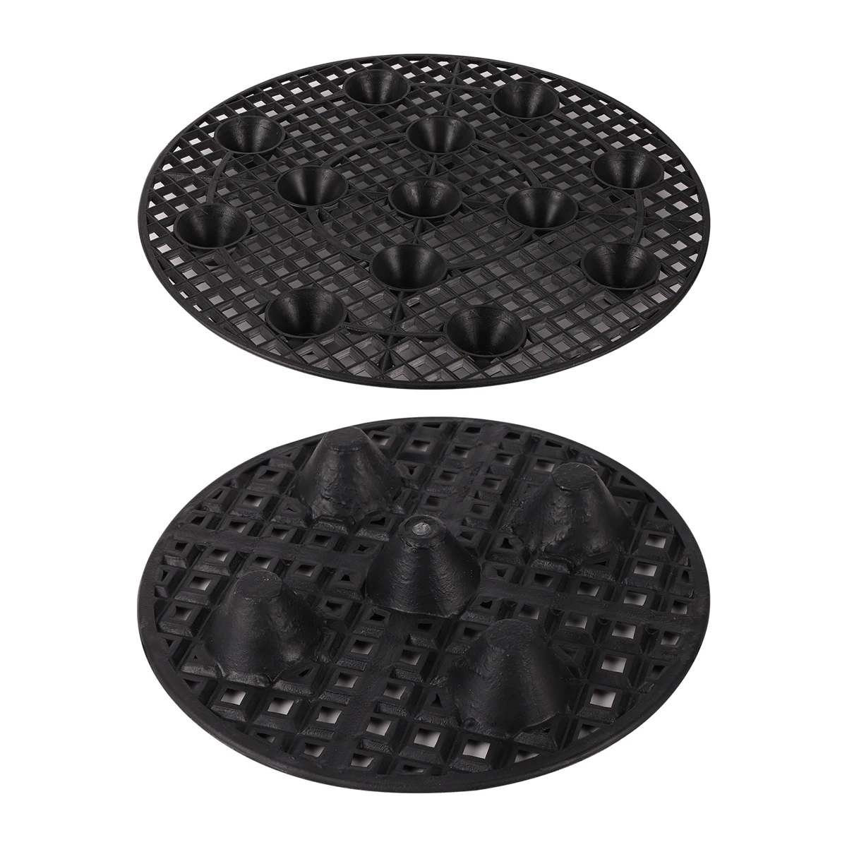 Plant Root Control Tray Black Plastic Base Thickened PVC Flower Root Control Device 20/30/40cm Potted Plant Support Stand 4/8Pcs