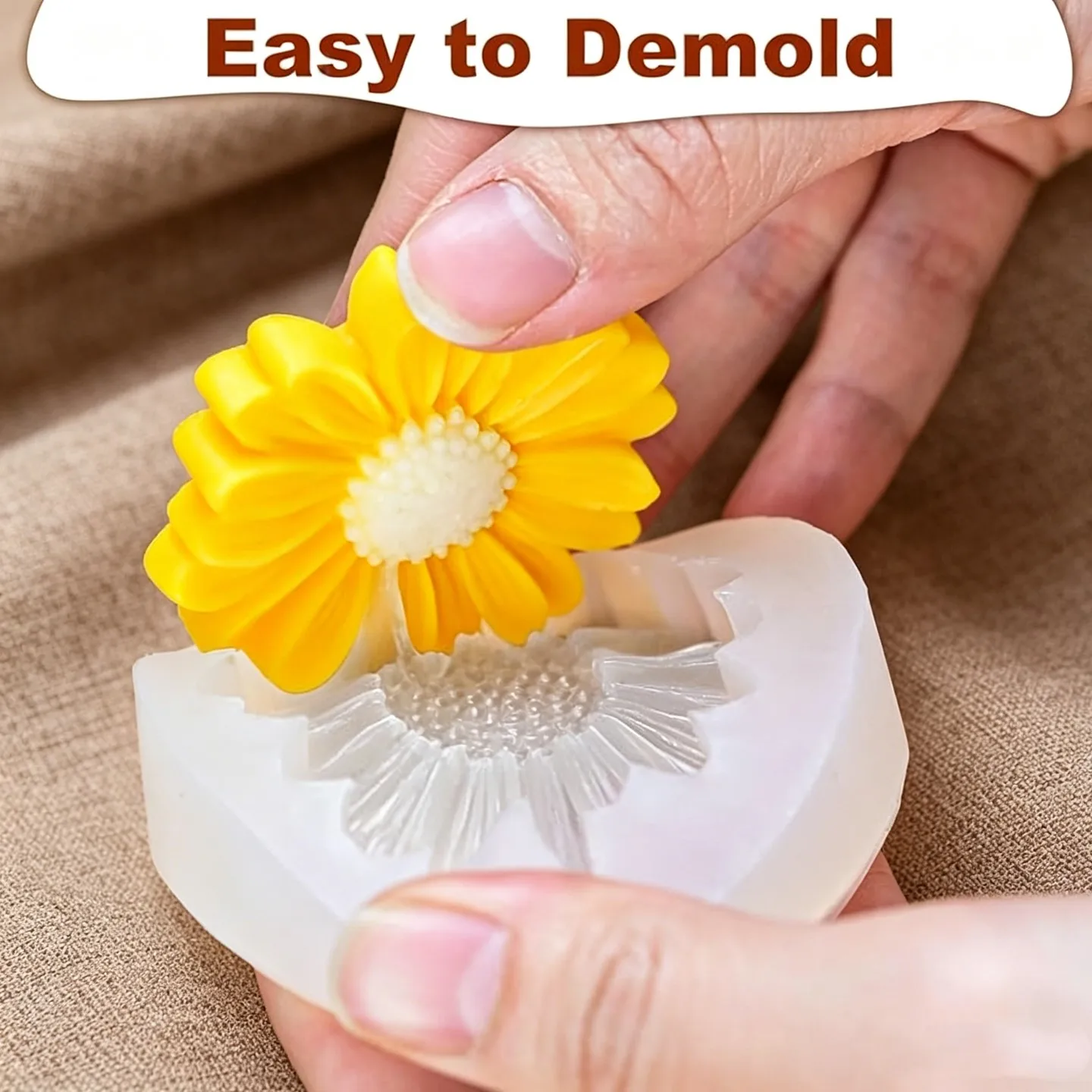 Daisy Flower Silicone Mold Candle Making 3D Sunflower Fondant Cake Topper Decorating Tool Epoxy Resin Soap Wax Casting Mould