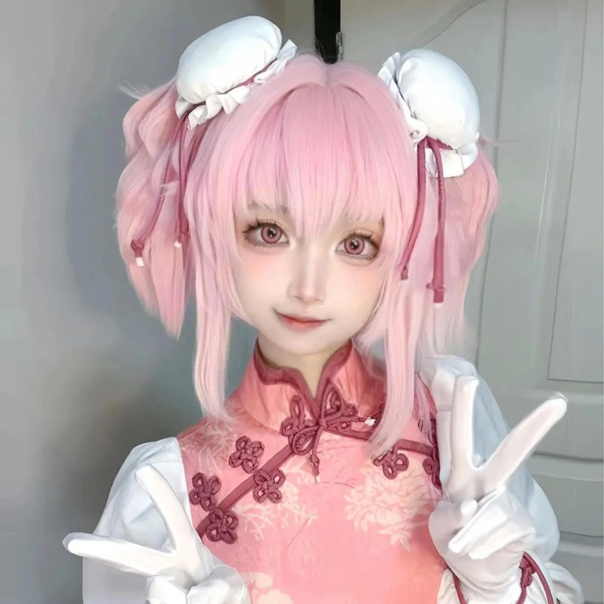 النمط الصيني بوب شعر مستعار تأثيري لمدوكا كانام |   شعر وردي مستقيم قصير خفيف الوزن للصيف، إعادة تصميم فتاة سحرية