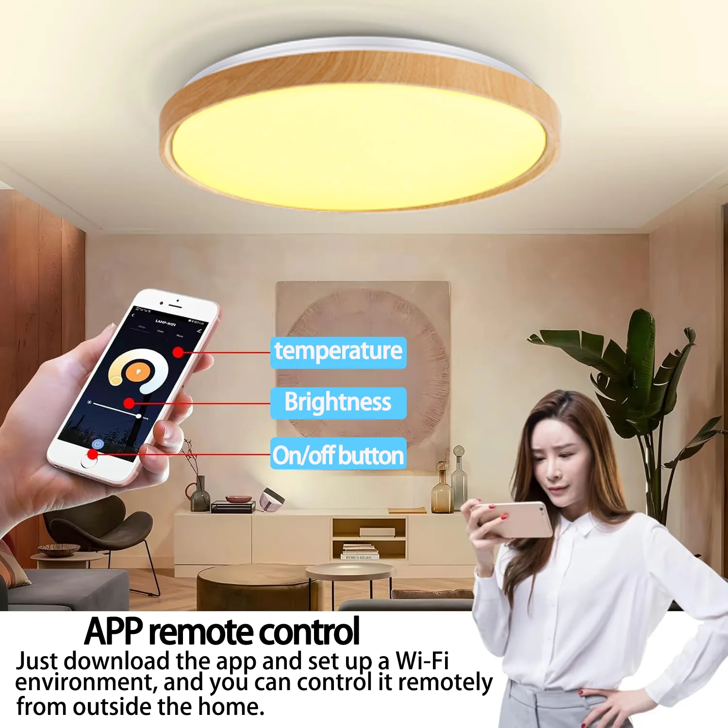 Imagem -06 - Luces de Techo Led Inteligentes Modernas de Wifi Con el Presidente de Bluetooth Compatible Con Alexa Google Home para la Sala de Estar Del Dormitorio de la Muchacha Del Niño as