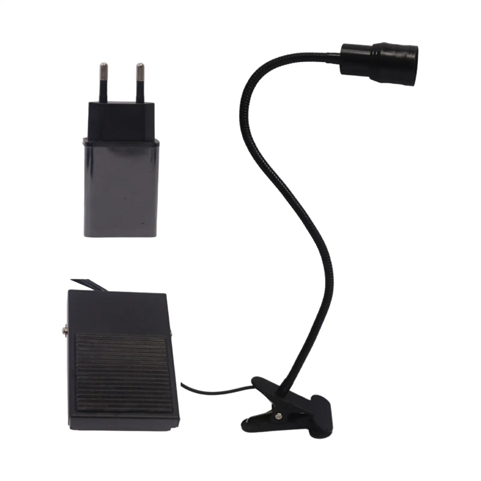 Luz de pestañas para extensión de pestañas, cuello de cisne Flexible con Pedal de pie con Clip portátil para estudio de belleza, salón de técnicos