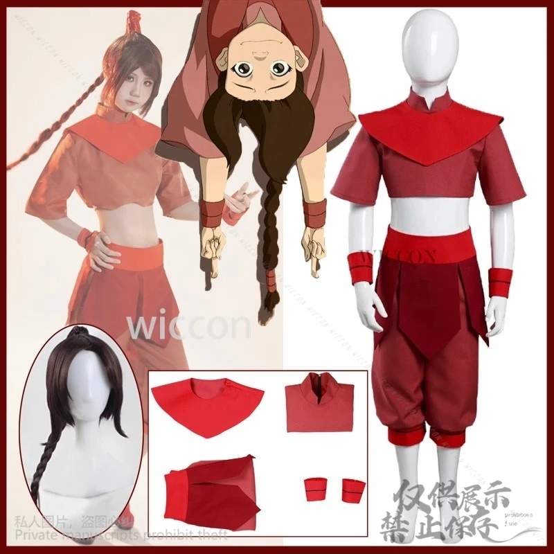 

Anime Avatar The Last Airbender Ty Lee Cosplay Costume Halloween Christmas Top Pants Wigs For Woman Girl Roleplay Customized