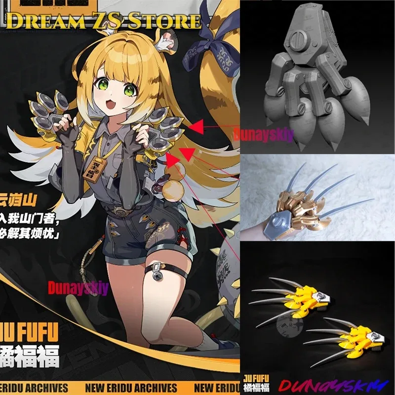 

XT8Zenless Zone Zero Ju Fufu Cosplay Costumes Prop Articulated Finger Armor Stl Files Ju Fufu Role-play Mechanical claws PrXT6@!