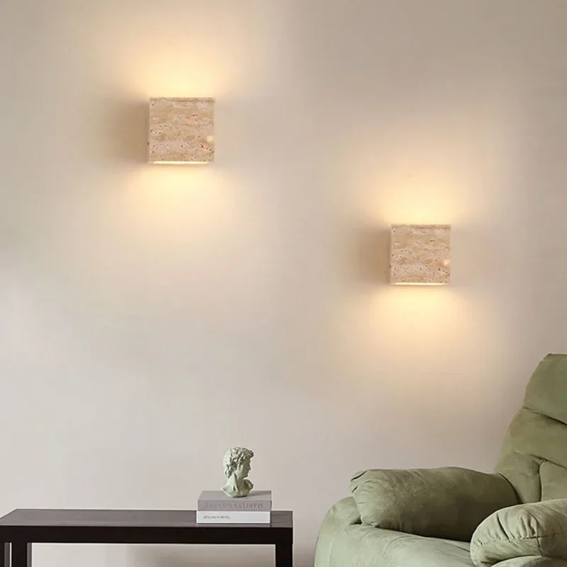 Natural Cuboid Stone LED Wall Lamp 3000K Parlor Bedroom Stairs Aisle Corridor Creative Lighting Fixtures Dropshipping