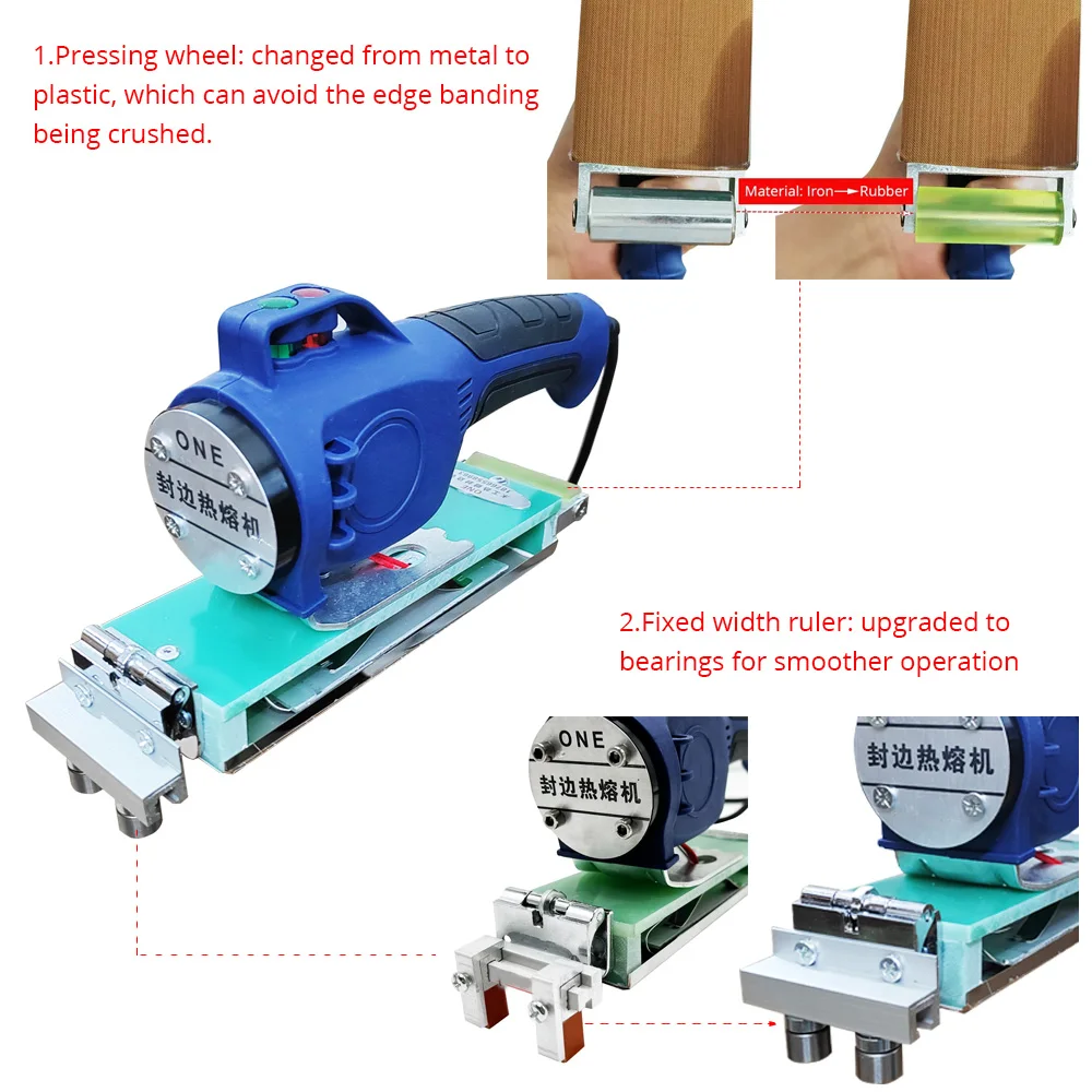 220V Woodworking Portable Edge Banding Machine Adjustable Temperature Wood PVC Manual Edge Bander For Self-adhesive Edge Banding