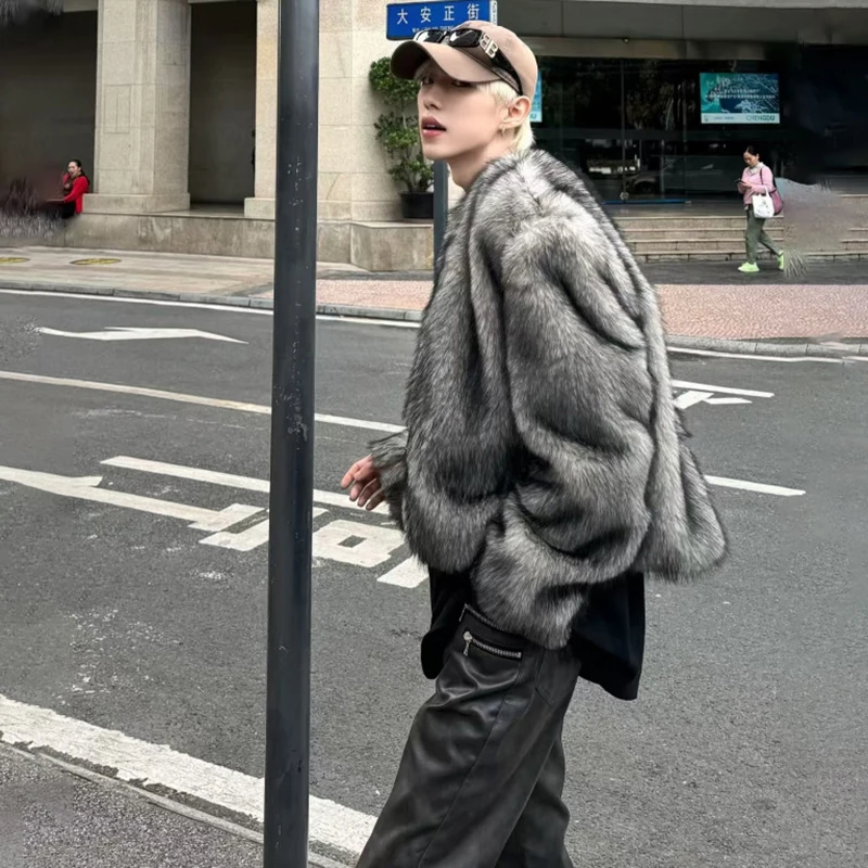 LUZHEN 2025 Inverno Nuova Moda di Lusso Temperamento Pelliccia Sintetica Parka Giacca da Uomo Alla Moda di Alta Qualità Bello Cappotto Imbottito JY5413