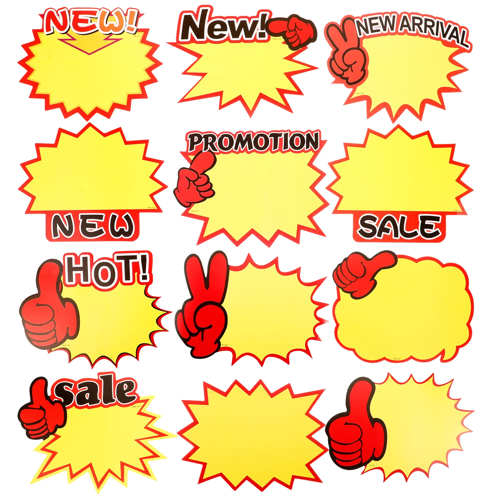 

120 шт., вывески по распродаже, яркие ценники для магазинов подбору средств, настоящая рекламная бирка, прочный дизайн из взрыва бумаги