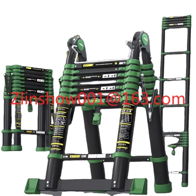 Telescopic Folding Ladder Extended Aluminum Alloy Herringbone Ladder Portable Multi-purpose Ladder Rack