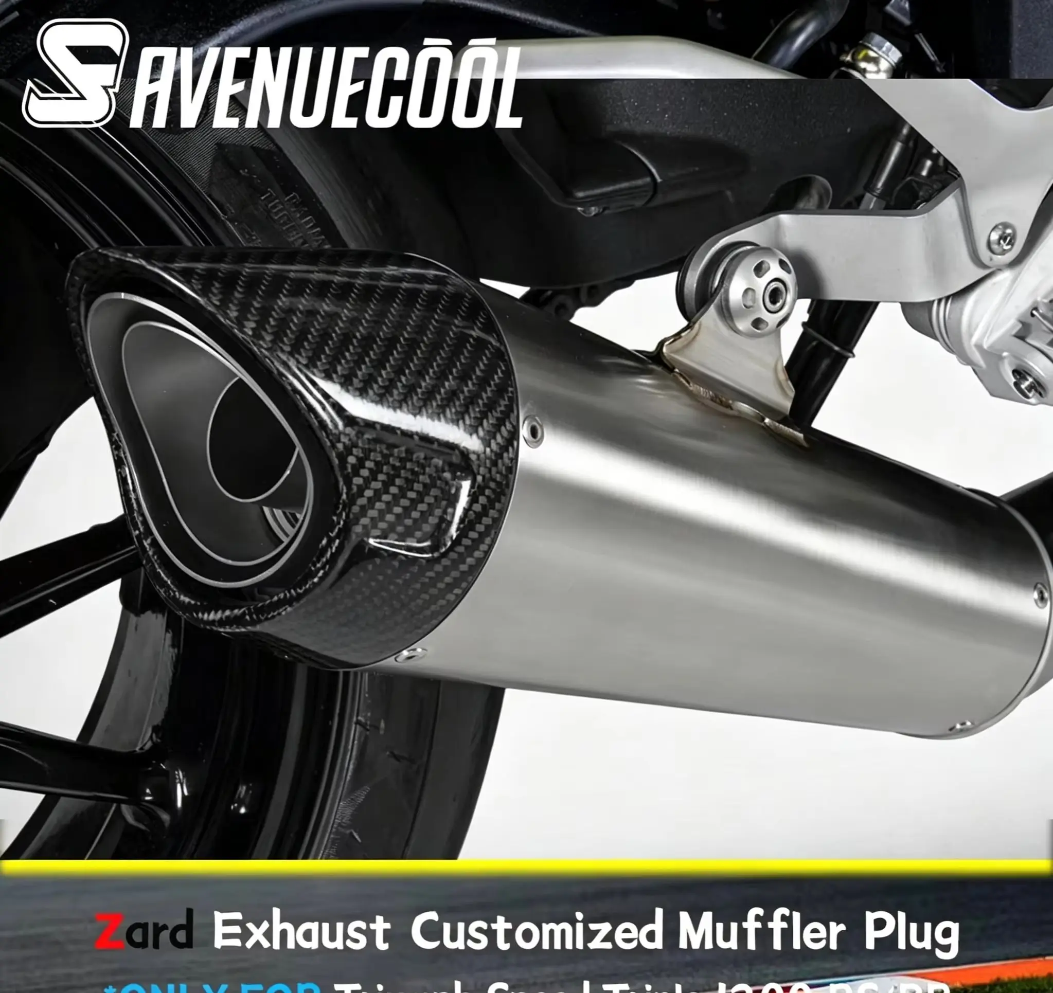Avenuecool Triumph Speed Triple1200 Motorcycle Modified Exhaust Pipe Muffler Plug Stainless Steel db killer Plug Modified Spare Parts